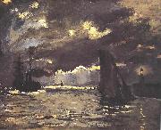 Claude Monet A Seascape, Shipping by Moonlight USA oil painting artist